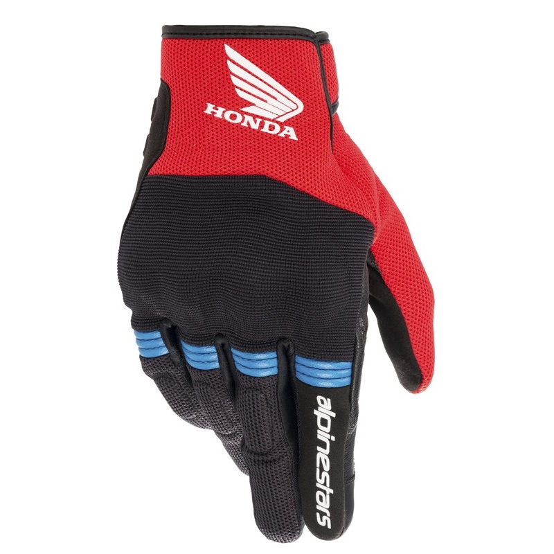 Rukavice na motorku Alpinestars Copper Honda kolekce černo-červeno-modré