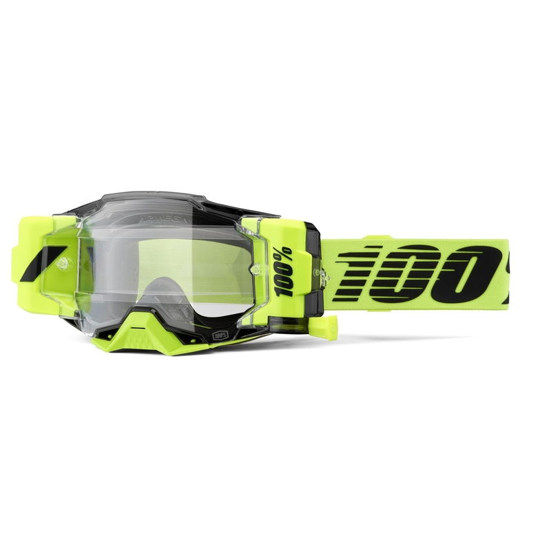 Motokrosové brýle 100% - USA Armega Forecast fluo zelené (čiré sklo)