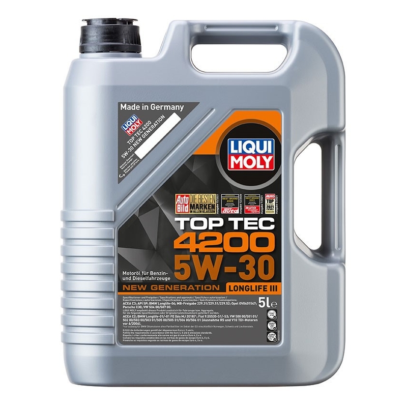 Syntetický motorový olej LIQUI MOLY Top Tec 4200 5W-30 New generation 5 l výprodej