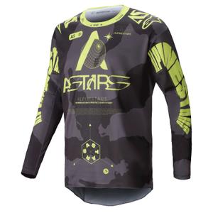 Motokrosový dres Alpinestars Racer Hollow tmavá camo-fluo žlutý