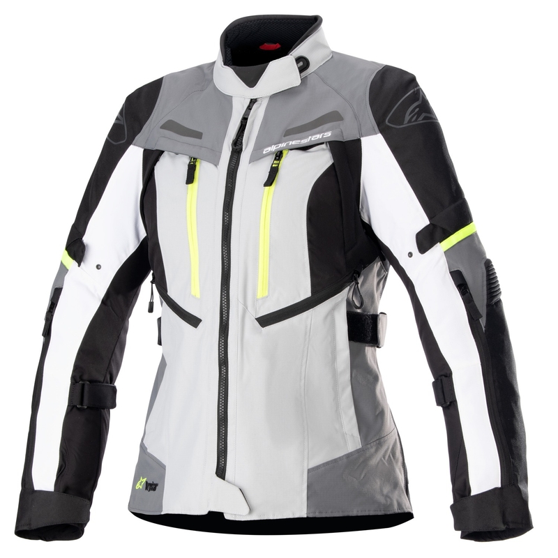 Dámská bunda na motorku Alpinestars Stella Bogota PRO Drystar šedo-černo-fluo žlutá
