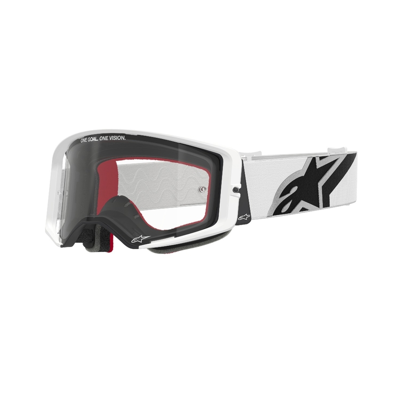 Motokrosové brýle Alpinestars Supertech Corp bílé s čirým zorníkem výprodej