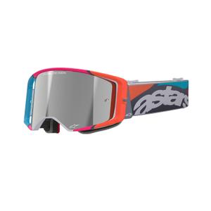 Motokrosové brýle Alpinestars Supertech Stream šedo-multicolor se zrcadlovým stříbrným zorníkem