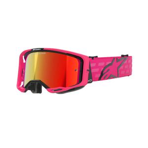 Motokrosové brýle Alpinestars Vision 8 Corp růžové se zrcadlovým červeným zorníkem