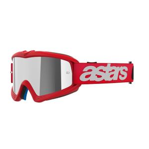Dětské motokrosové brýle Alpinestars Vision Youth Blaze červené se zrcadlovým stříbrným zorníkem