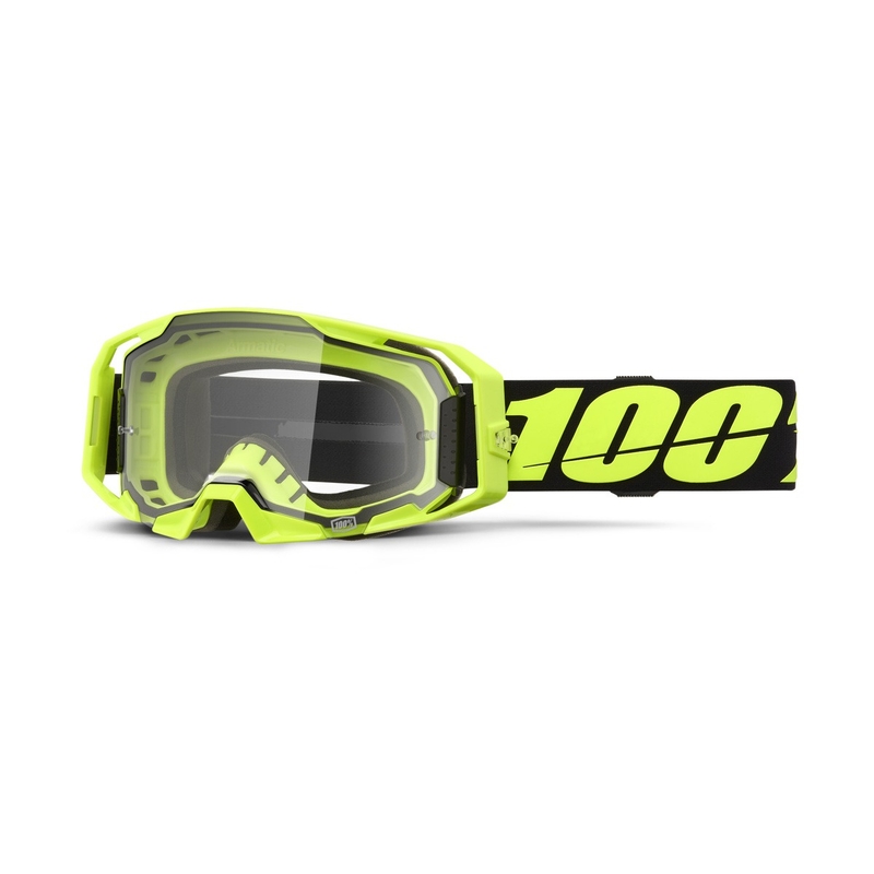 Motokrosové brýle 100% ARmatic Neon Yellow s čirým plexi