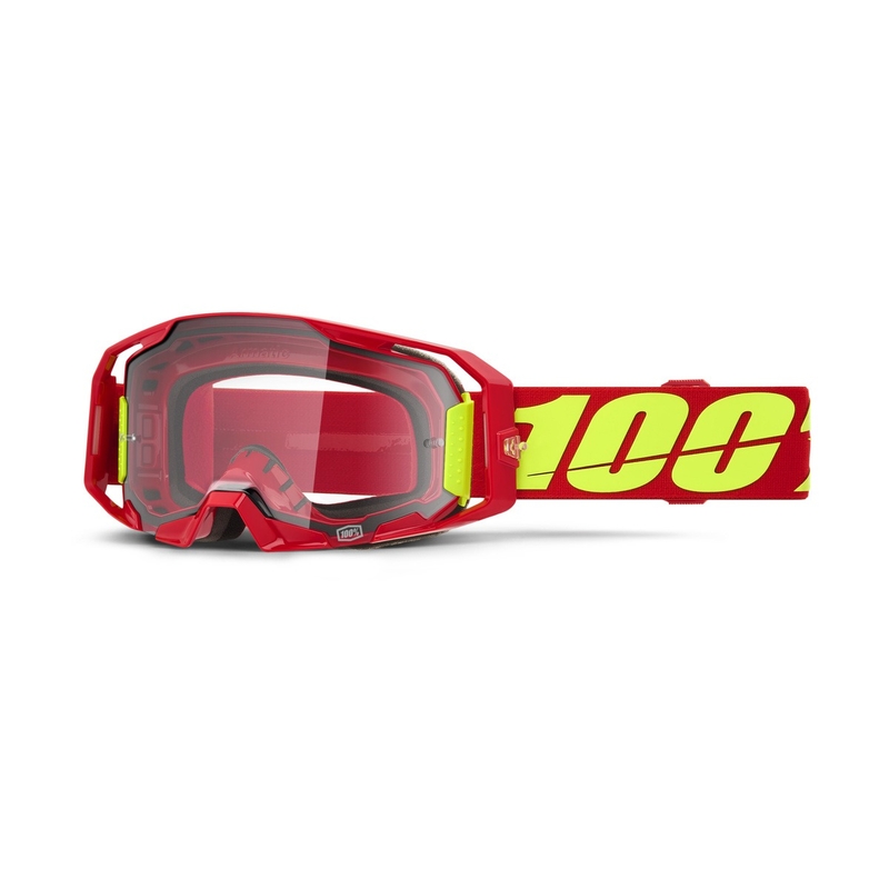 Motokrosové brýle 100% ARmatic červené s čirým plexi