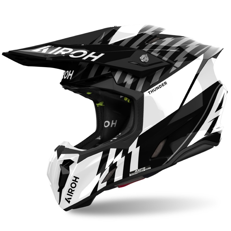 Motokrosová helma Airoh Twist 3 Thunder lesklá černo-bílá