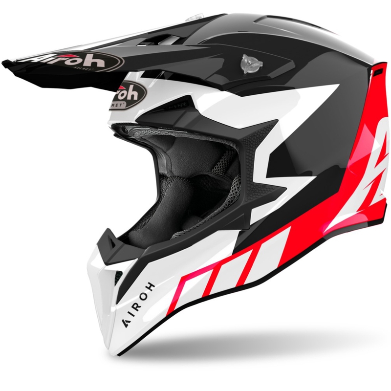 Motokrosová helma Airoh Wraaap Reloaded lesklá červená