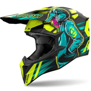 Motokrosová helma Airoh Wraaap Cyber matná žlutá
