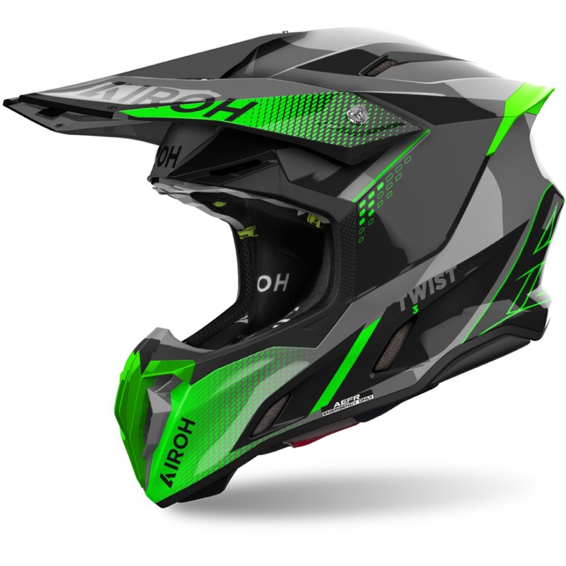 Motokrosová helma Airoh Twist 3 Shard lesklá zelená