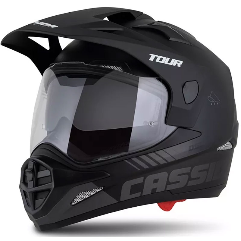 Enduro přilba Cassida Tour 2.0 Dual matná černo-šedá s černým matným kšiltem