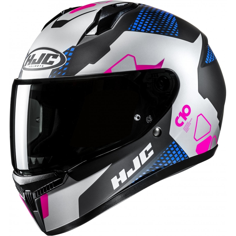 Integrální helma na motorku HJC C10 Aspa MC28SF černo-modro-růžovo-stříbrná
