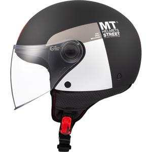 Otevřená helma na motorku MT STREET INBOARD D2 matná černo-stříbrná