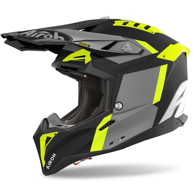 Motokrosová helma Airoh Aviator 3 Glory žlutá matná