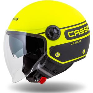 Otevřená přilba na motorku Cassida Handy Plus Linear fluo žluto-černá