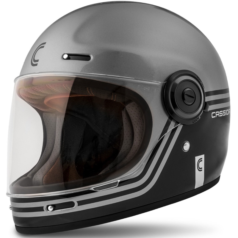 Integrální přilba na motorku Cassida Fibre Super Hooligan černo-šedá