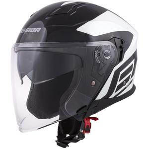 Otevřená přilba na motorku Cassida Jet Tech Corso černo-bílá
