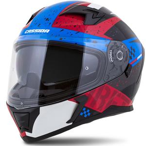 Integrální přilba na motorku Cassida Integral 3.0 DRFT červeno-perleťově modrá