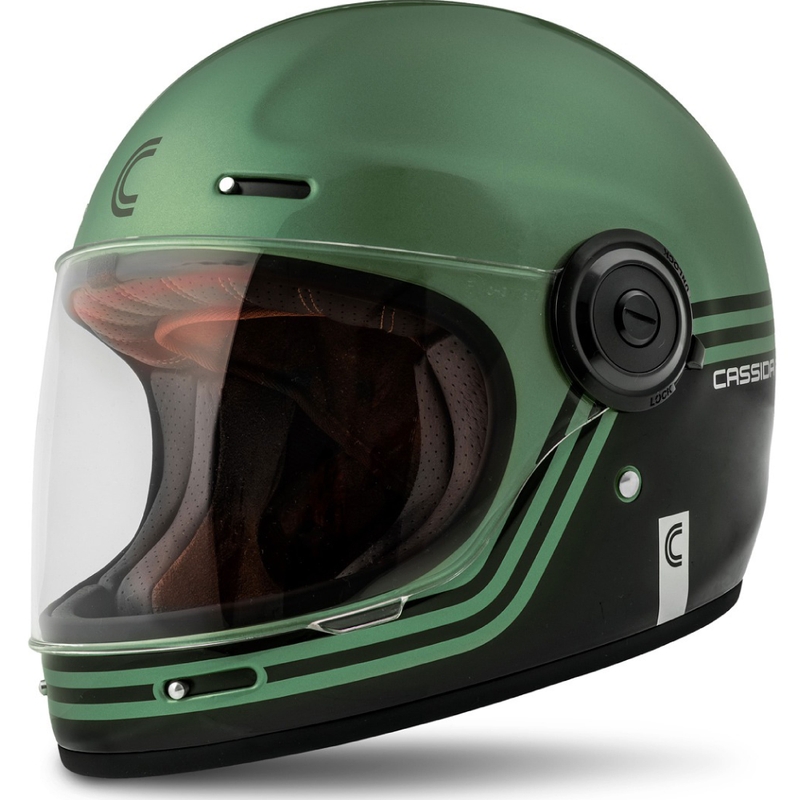 Integrální přilba na motorku Cassida Fibre Super Hooligan černo-zelená výprodej