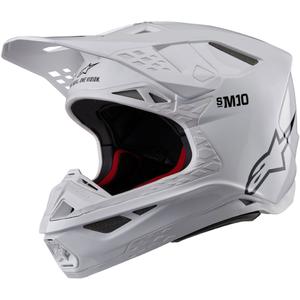 Motokrosová helma Alpinestars Supertech S-M10 Solid bílá