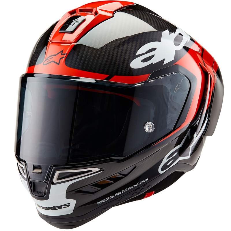Integrální helma na motorku Alpinestars Supertech R-10 Element fluo červeno-bílá