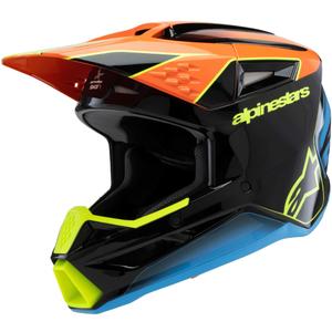 Dětská motokrosová přilba Alpinestars S-M3 FRAY černo-fluo oranžovo-fluo žluto-tyrkysová