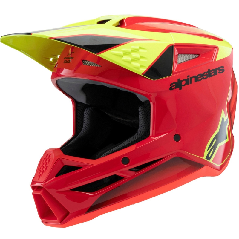 Dětská motokrosová přilba Alpinestars S-M3 FRAY červeno-fluo žluto-černá