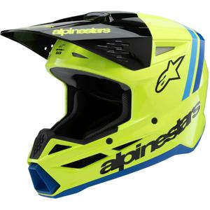 Dětská motokrosová přilba Alpinestars S-M3 RADIUM fluo žluto-černo-modrá