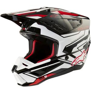 Motokrosová helma Alpinestars S-M5 Action 2 černo-bílo-fluo červená
