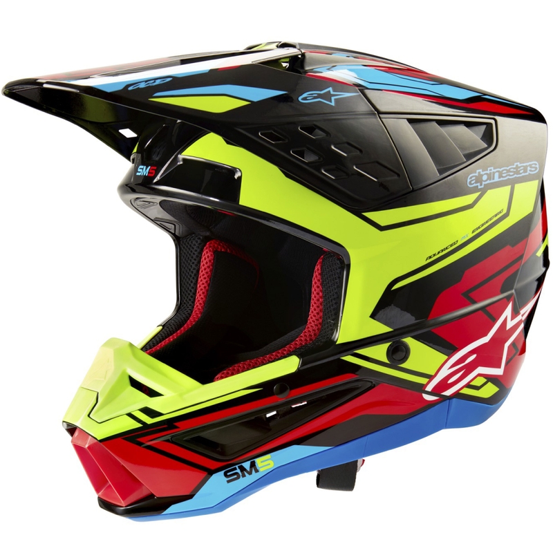 Motokrosová helma Alpinestars S-M5 Action 2 fluo žluto-fluo červená