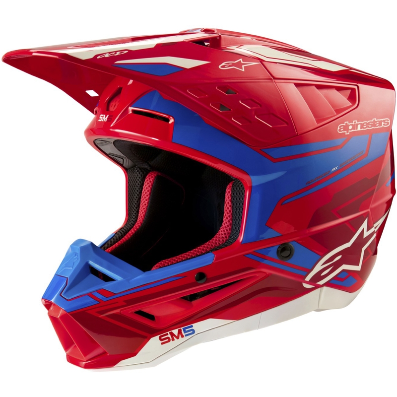 Motokrosová helma Alpinestars S-M5 Action 2 fluo červeno-modrá