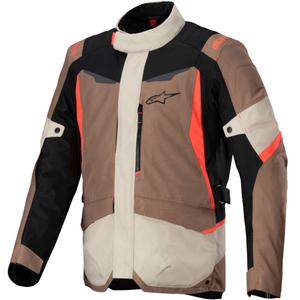 Bunda na motorku Alpinestars ST-1 Waterproof khaki-pískovo-černo-fluo červená