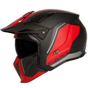Otevřená přilba s maskou MT Streetfighter SV S TWIN C5 černo-červená