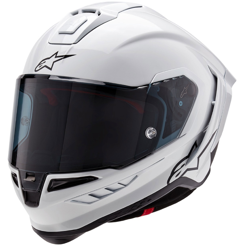 Integrální helma na motorku Alpinestars Supertech R-10 Solid carbon bílá matná