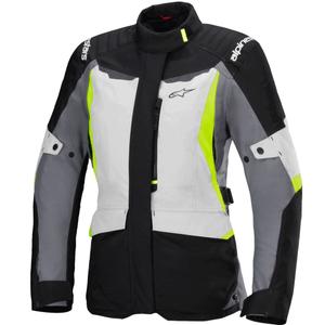 Dámská bunda na motorku Alpinestars Stella ST-1 Waterproof šedo-černo-fluo žlutá