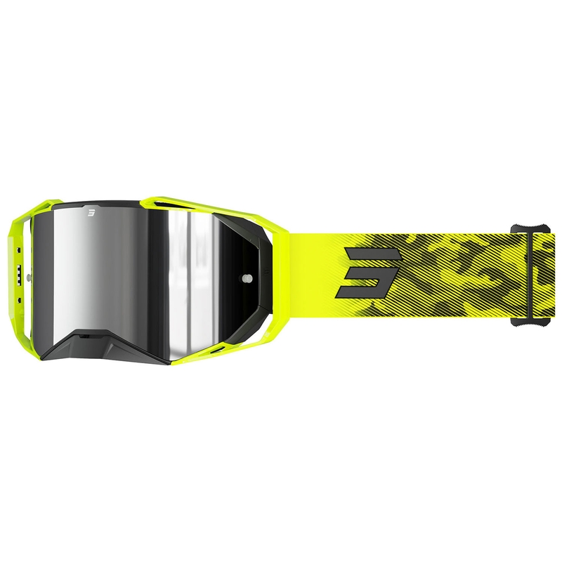 Motokrosové brýle Shot Lite Patrol fluo žluté se stříbrným iridiovým plexi
