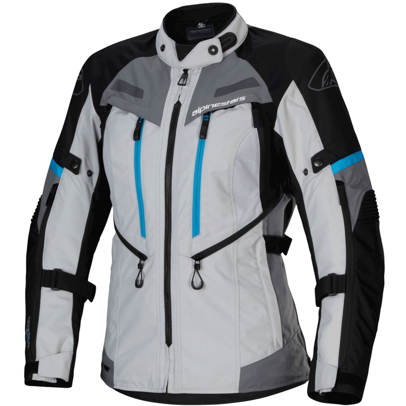 Dámská bunda na motorku Alpinestars Stella Bogota PRO Drystar šedo-černo-modrá