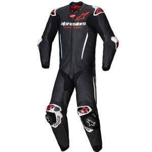 Jednodílná kožená kombinéza na motorku Alpinestars GP-R7 Tech-Air ready/kompatibilní černo-bílo-fluo červená