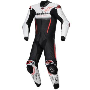 Jednodílná kožená kombinéza Alpinestars GP-R7 Tech-Air ready/kompatibilní bílo-černo-fluo červená