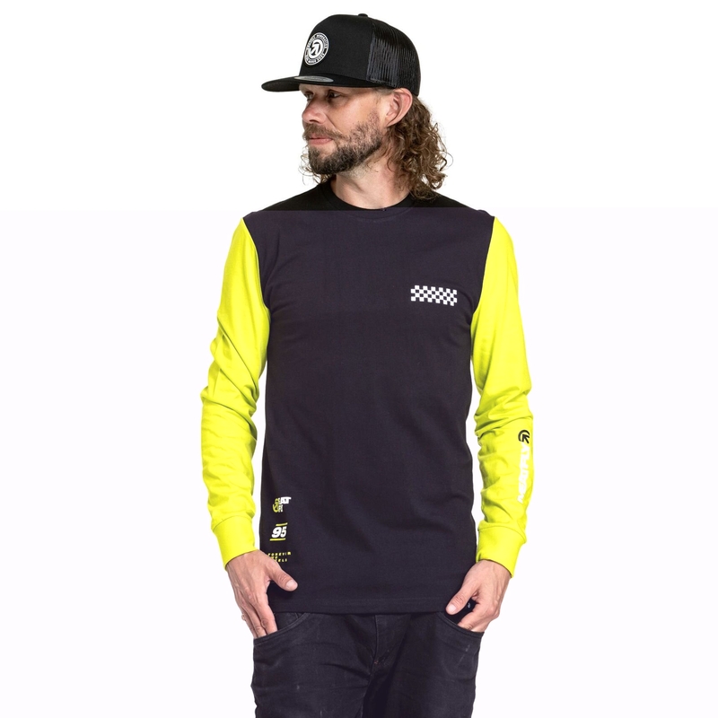 Tričko s dlouhým rukávem Meatfly Appex fluo žluto-černé