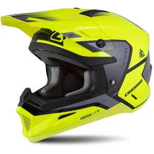 Motokrosová helma na motorku Cassida Cross Cup 2 Napa fluo žluto-černo-perleťově šedá