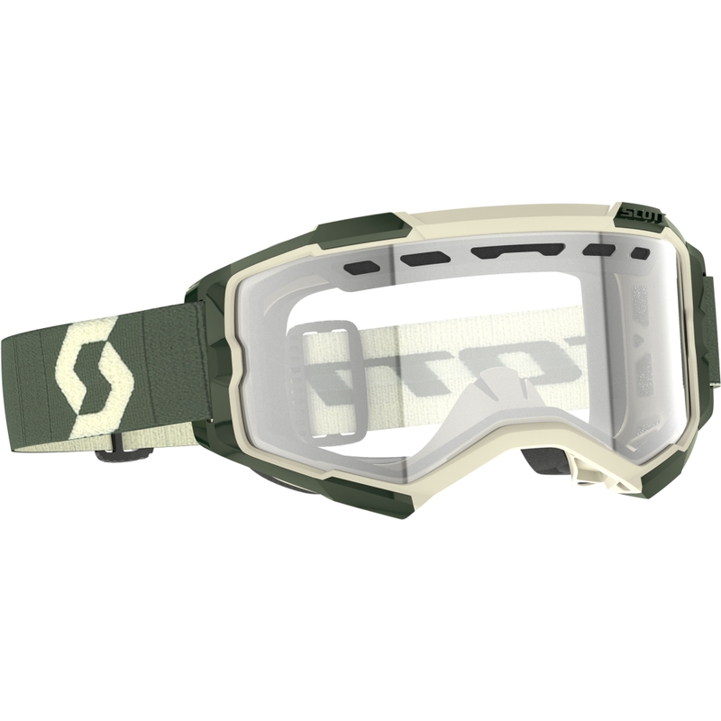 Motokrosové brýle SCOTT Fury Enduro khaki s čirým plexi