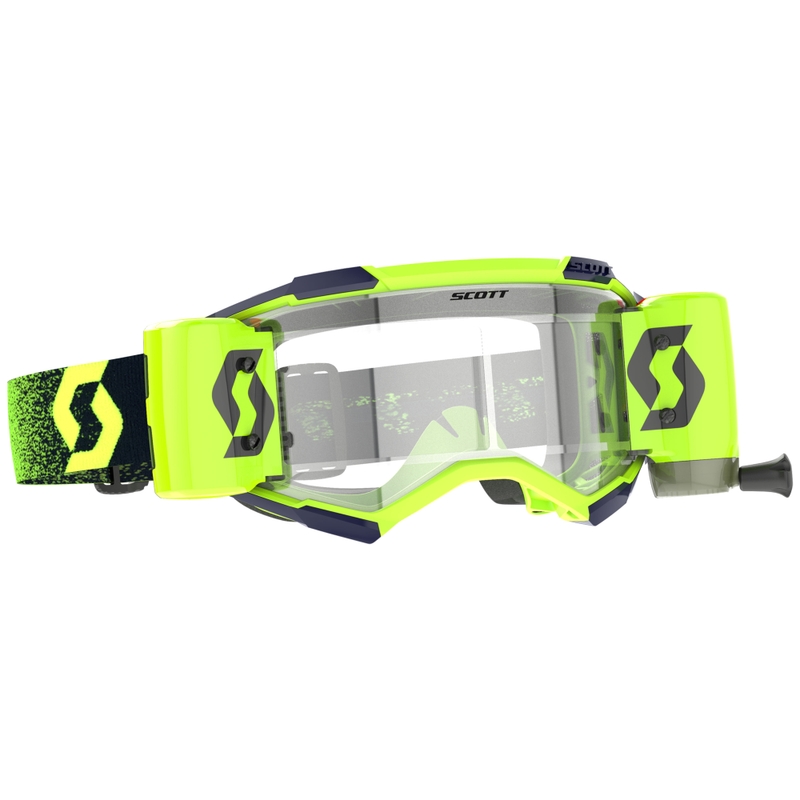 Motokrosové brýle SCOTT Fury WFS fluo zeleno-žluté s čirým plexi