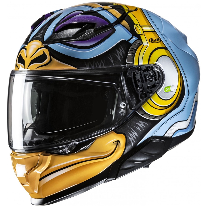 Integrální helma na motorku HJC F71 Monkey DJ MC23 modro-žlutá