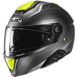 Výklopná helma na motorku HJC i91 Arven MC3HSF šedo-černo-fluo žlutá