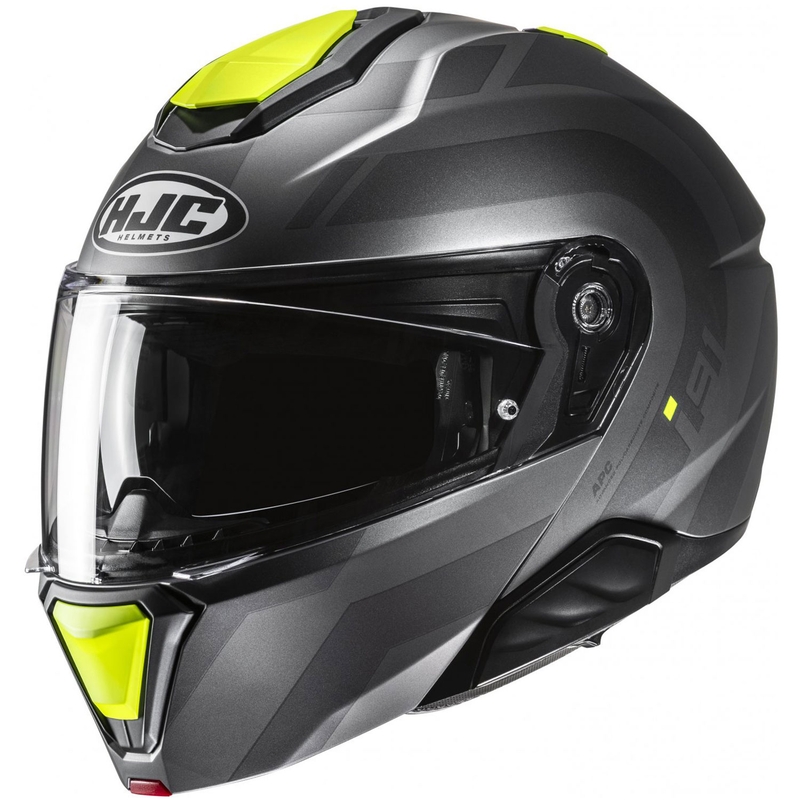 Výklopná helma na motorku HJC i91 Arven MC3HSF šedo-černo-fluo žlutá