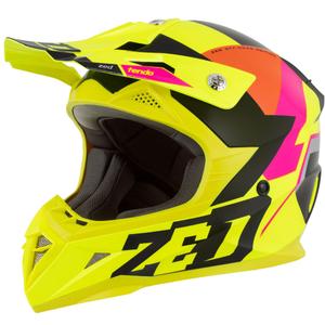 Dětská motokrosová helma ZED X1.9 Tendo fluo žluto-růžovo-oranžovo-černá
