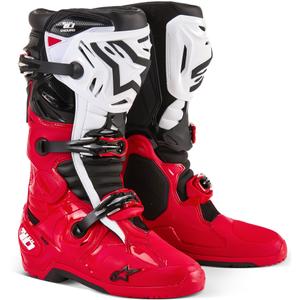 Boty na motorku Alpinestars Tech 10 Enduro červeno-černo-bílé
