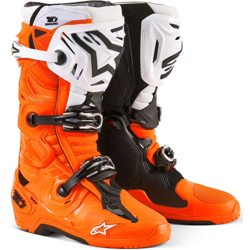 Boty na motorku Alpinestars Tech 10 Enduro fluo oranžovo-černo-bílé